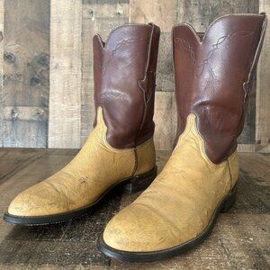 Lucchese Classics L8013 Roper Ostrich Western Cowboy Boots Mens 9 D